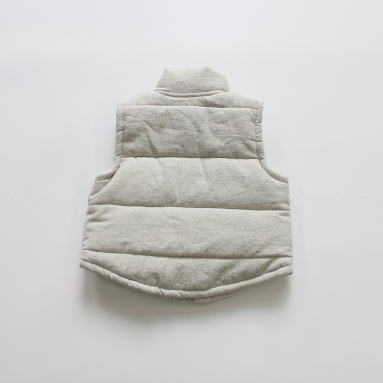 Vải mềm mại để bùng nổ Vintage đẹp trai trẻ em dây kéo bông áo vest cotton dày quan ao tre em