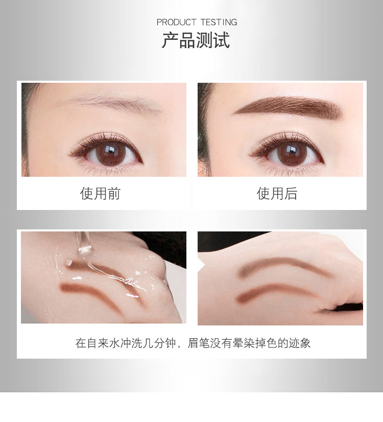 Macfee Malang chính hãng hai đầu xoay tự động bút chì đánh răng loại bàn chải mềm lông bàn chải nhòe không thấm nước không nở - Bút chì lông mày / Bột / Stick kẻ lông mày the face shop