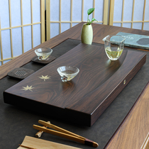 Ebony solid wood tea tray household simple tea table tray small light luxury modern tea sea drainage Kung Fu tea set