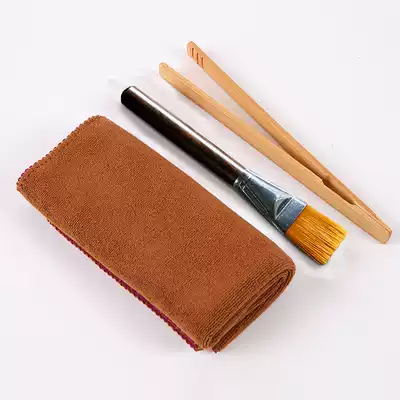 (Ming Ju Yixin)Tea ceremony accessories Kung Fu tea set two-color tea towel Bamboo clip Ebony pot pen
