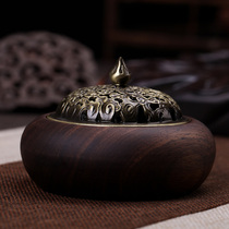 Copper alloy tea incense burner Ebony incense burner Sandalwood plate incense burner ornamental home living room tea ceremony ornaments