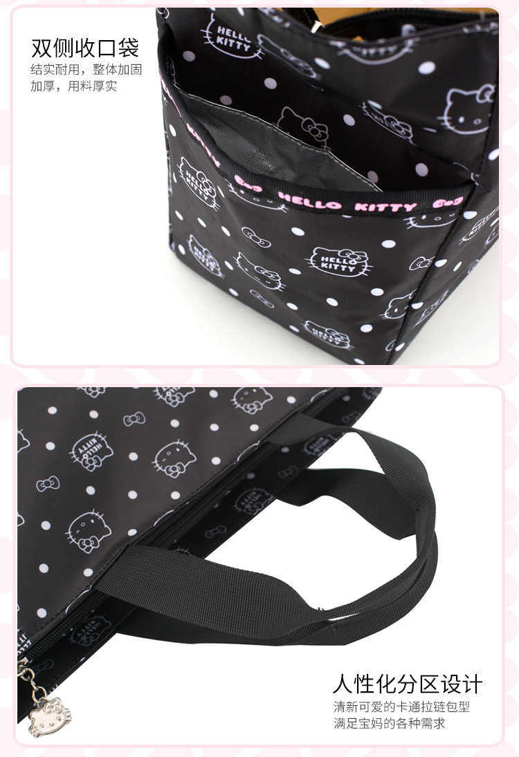 Hellokitty phim hoạt hình dễ thương thực tế cầm tay kích thước nhỏ dung lượng lớn đa chức năng chống thấm túi Mummy túi ra balo đựng đồ cho mẹ và bé