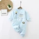 Trẻ sơ sinh trẻ nhỏ mùa thu và mùa đông bông mỏng mở tập tin jumpsuit bé romper phù hợp với áo choàng trang phục jumpsuit jumpsuit trẻ em thu đông