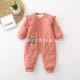 Trẻ sơ sinh trẻ nhỏ mùa thu và mùa đông bông mỏng mở tập tin jumpsuit bé romper phù hợp với áo choàng trang phục jumpsuit jumpsuit trẻ em thu đông