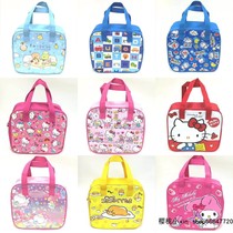 Canvas Insulated Lunch Box With Multiple Cartoon Quad Boxed Lunchbox Elementary School Kids Lunch Bag Corner Bio Handbag