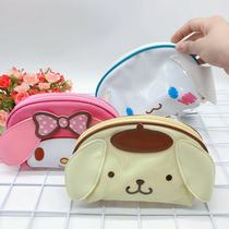 New cute cartoon Jade dog Pudding Dog PVC transparent cosmetic bag soft girl storage bag small shell bag