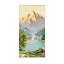 Rizhao Jinshan entrance decorative painting landscape corridor aisle mural vertical version modern light luxury custom painting