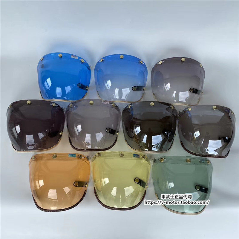 Spot Taiwan Feture Halle retro three-button Locomotive Safety Helmet Universal Bubble lenses reversible