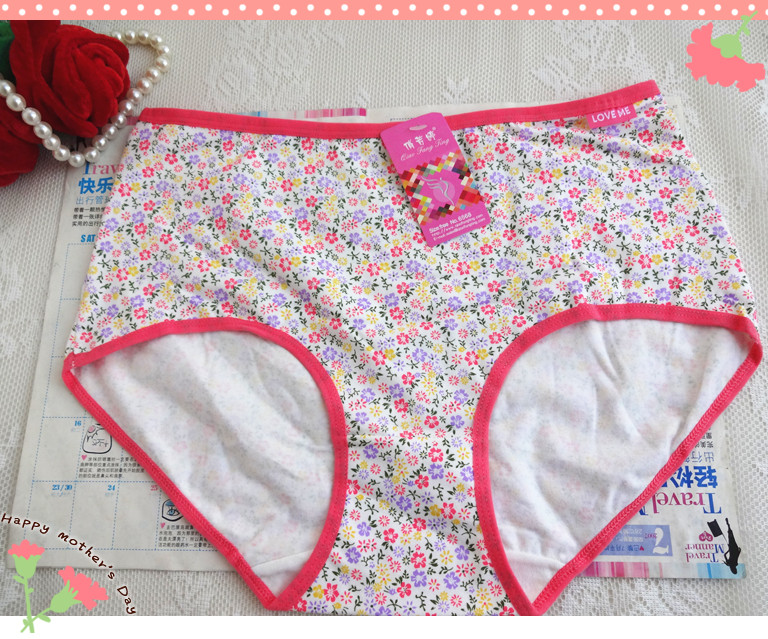 Đích thực Qiao Fang Ting 6904 eo cao phiên bản lớn của cotton lưới thoáng khí bow kích thước lớn cotton ladies tam giác tóm tắt