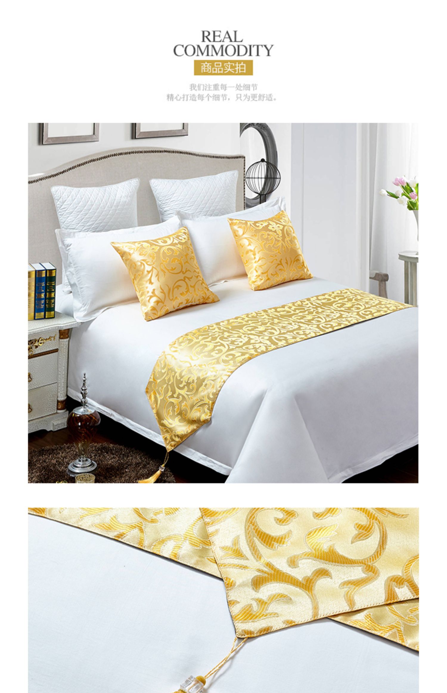 giường khách sạn cuối khăn giường khách sạn cao cấp giường cờ Modern cuối châu Âu sang trọng của chiếc giường nệm bìa gối bìa lõi - Trải giường ga nệm