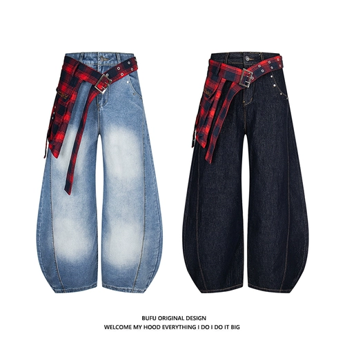 Миллиардер Bufu Американская клетчатая клетчатая клетчатая клетчатая клетчатая клетчатая клетчатая клетчатая клетчатая клетчатая клетчатая клетчатая клетчатая джинсы Мужчины и женщины чистящий