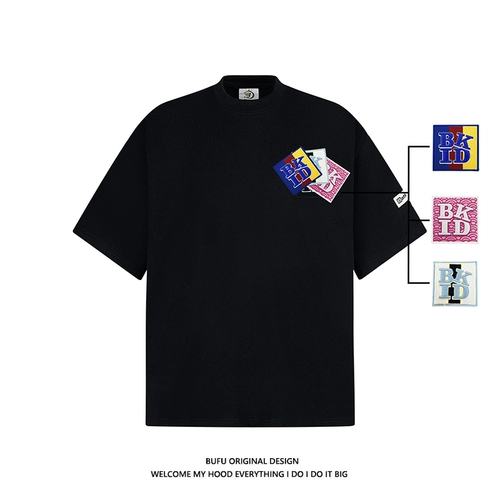 Летняя футболка с коротким рукавом на липучке для влюбленных, этнический стиль, в американском стиле, оверсайз