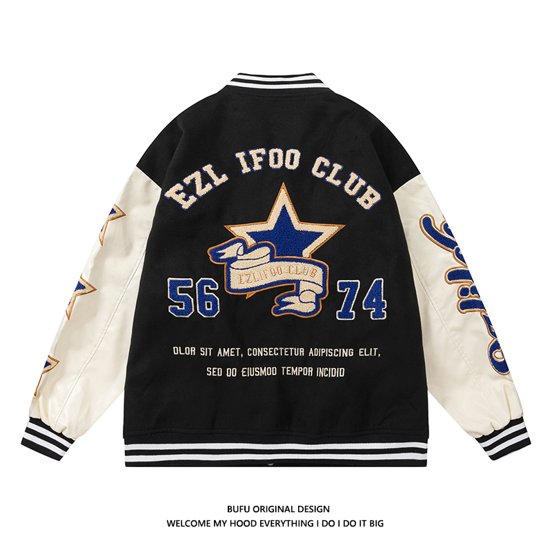 Millions of teenage American retro embroidery baseball suit for men and women 2022 national tide loose sweet couple jacket