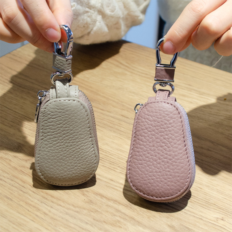 Genuine leather car key bag buckle minimalist Mini small upscale cow leather bracelet lovers male and female GM Korea new