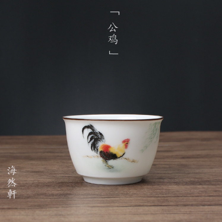 Chaozhou Kung Fu Tea Cup Tea Cup Single Bundle Tea Cup Public Chicken Oolong Cup Wine Tasting Cup Kung Fu Cup Purple Sand Green Porcelain Cup