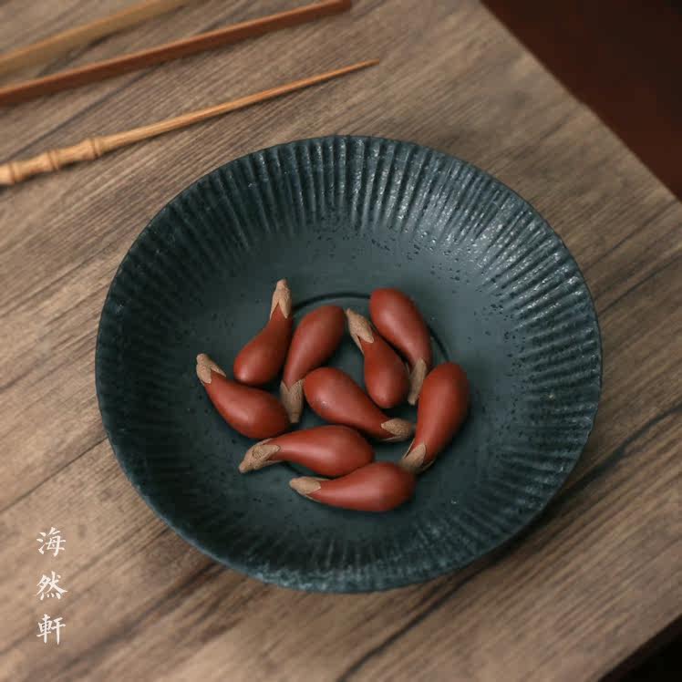 Lixing Purple Sand Creativity Cute Little Tea Pamby Boutique Tea Tray Tea Player Residence Tea Desk Swing Piece Handmade Eggplant Super Trumpet