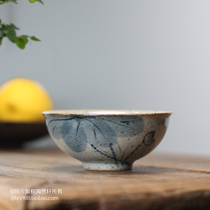 Jingdezhen Gongfu tea with ceramic hand painted lotus Puer bowls Puer tea cup tea drinking cup Masters cup coarse pottery single cup