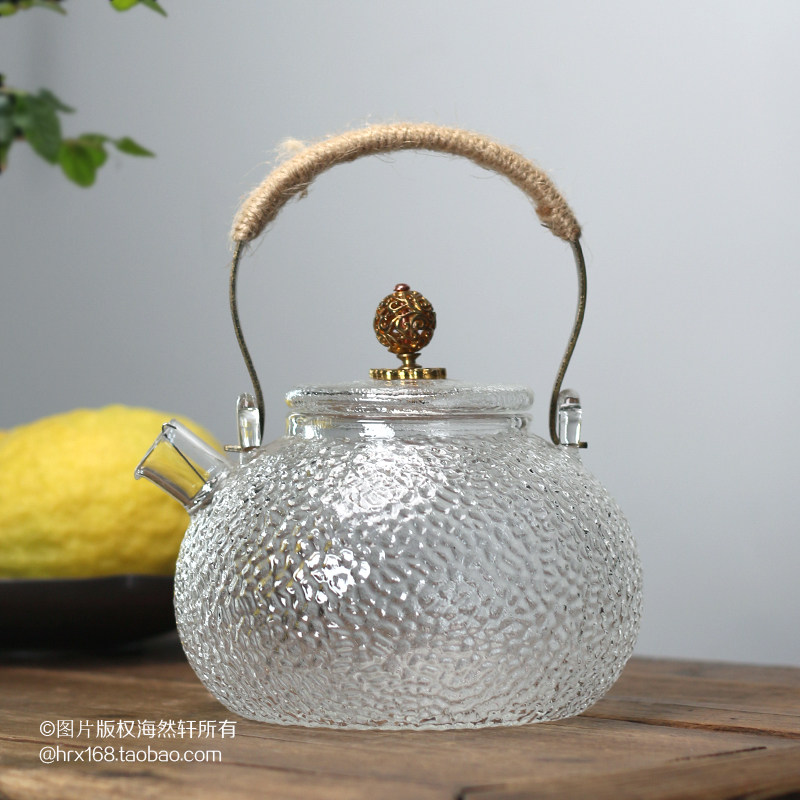 Thickened heat-resistant glass kettle high borosilicate glass beam pot teapot boiled teapot alcohol stove butter lamp