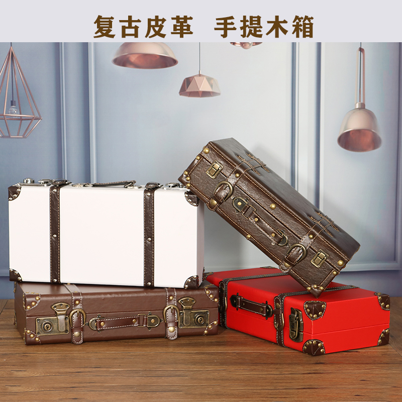 Retro Doing Old Suitcases Shop Window Display Adornment Cafe Shop Inside Clothing Shop Shooting Props Hem