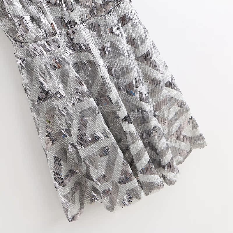 FF26 Châu Âu và Mỹ mùa hè mới dành cho nữ đình chỉ váy đôi V-cổ dây buộc dây váy sequin váy đáy váy shop đầm đẹp