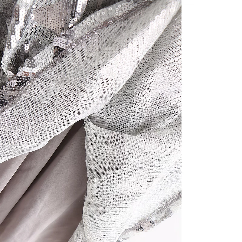 FF26 Châu Âu và Mỹ mùa hè mới dành cho nữ đình chỉ váy đôi V-cổ dây buộc dây váy sequin váy đáy váy đầm dài qua gối