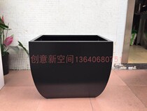Stainless steel flower pot outdoor spray-painting flower case square arched large flower bowl square flower groove galvanized sheet custom