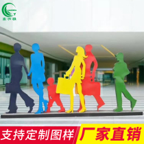 Custom Business Street Landscape pumping like glass GRP figure Sculpture Square Garden Forest Landscape Cell Pendulum decoration