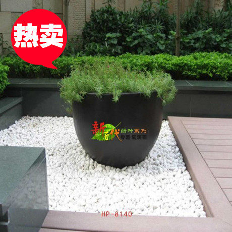Brief Resin Art Flowerpots Large Fiberglass Floor Round Florator Outdoor Landscaped Flower Bowl Vase Flower Altar