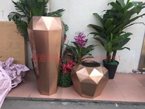 Stainless Steel Metal Vases Plated Fashion Flower Pots Ground Flowers Bowl Art Anise Flower Instrumental Drama Group Props Pendulum