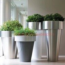 Stainless Steel Plated Baking Varnish Flower Pot Metal Vases Floor Big Floral green Planting Basin Round Flower Boxes