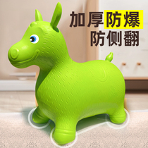 Jumping horse baby childrens toys adults can sit on music balance rubber horse anti-fall inflatable deer mount one year old