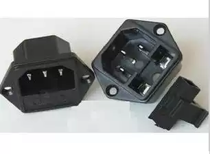  Pin word socket AC power socket Plug socket with fuse Socket Pin word with ear socket