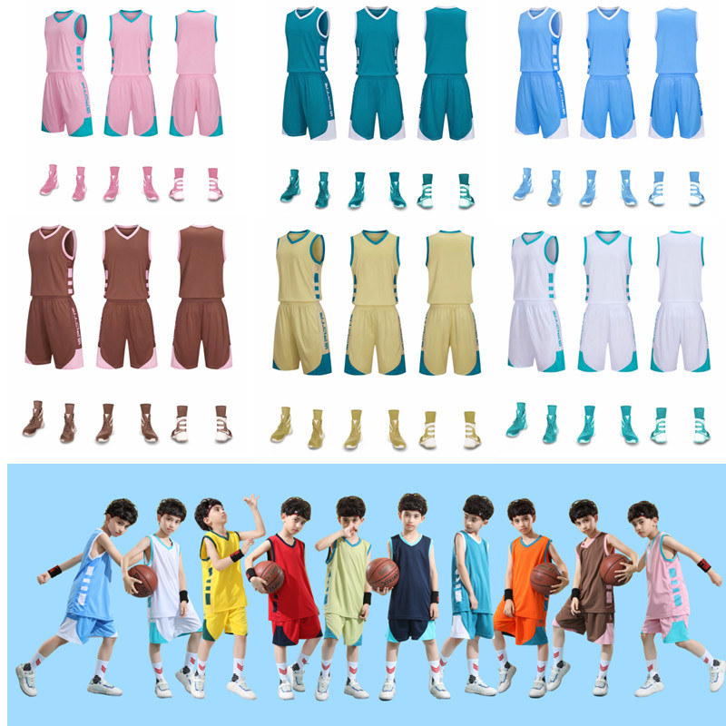 New Products Men's Basketball Suit Suit Children Yellow Sport Great Primary And Middle School Students Training Match Suit Trend Breathable Character