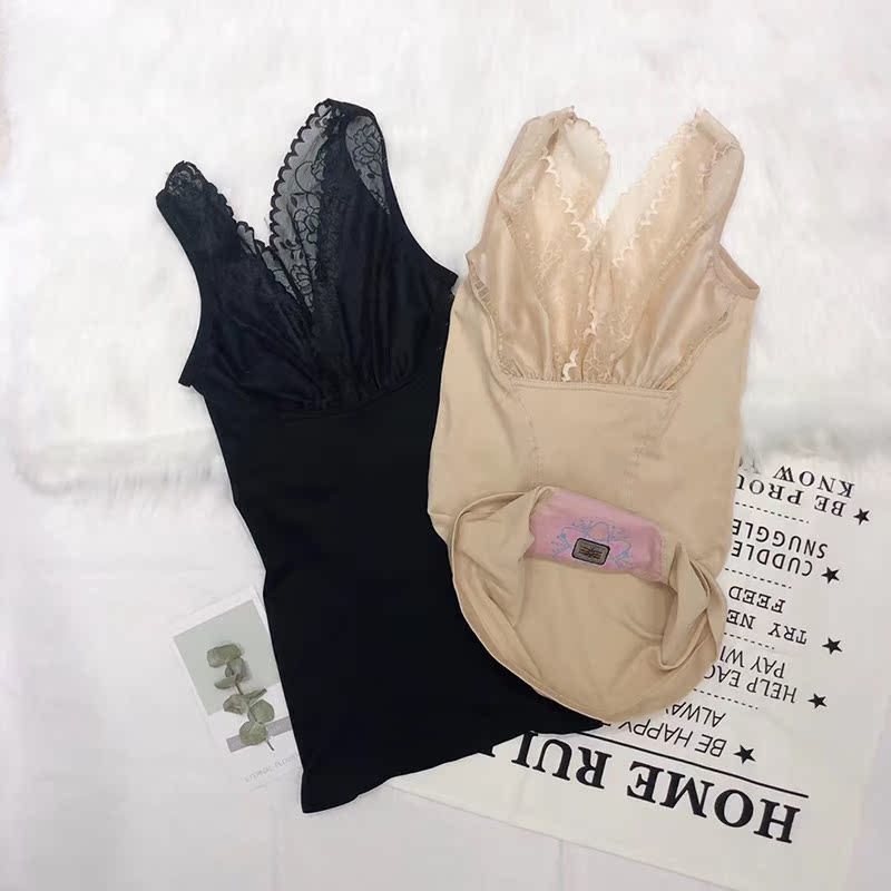 Sốt quần áo bằng sợi nhựa cơ thể Lượng tử nhiệt độ không đổi áo vest nữ V-cổ ren gợi cảm ngực mỏng phần vest nữ do lot nu