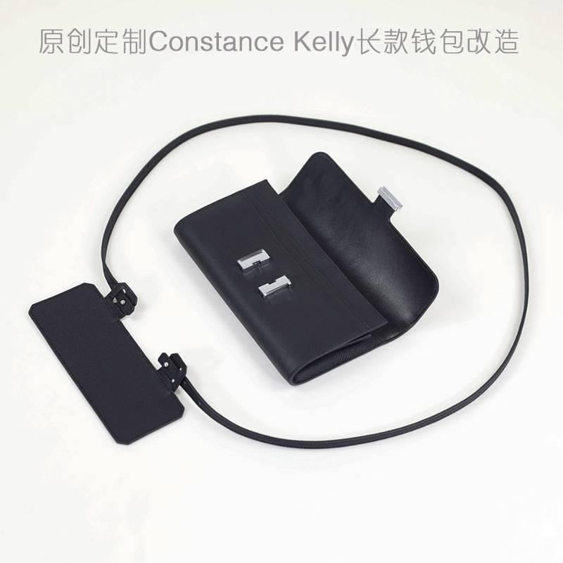 Transformed into a Long Wallet with a Genuine Leather Top-Grain Cowhide Crossbody Strap by Constance Kelly