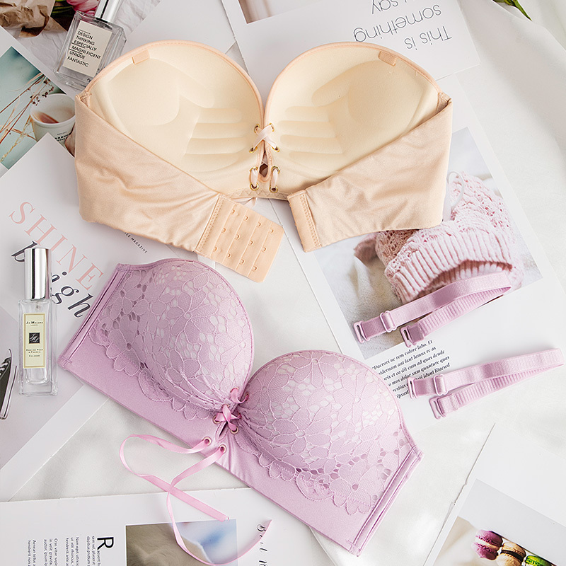 埃茉聚拢防滑无肩带隐形bra内衣文胸