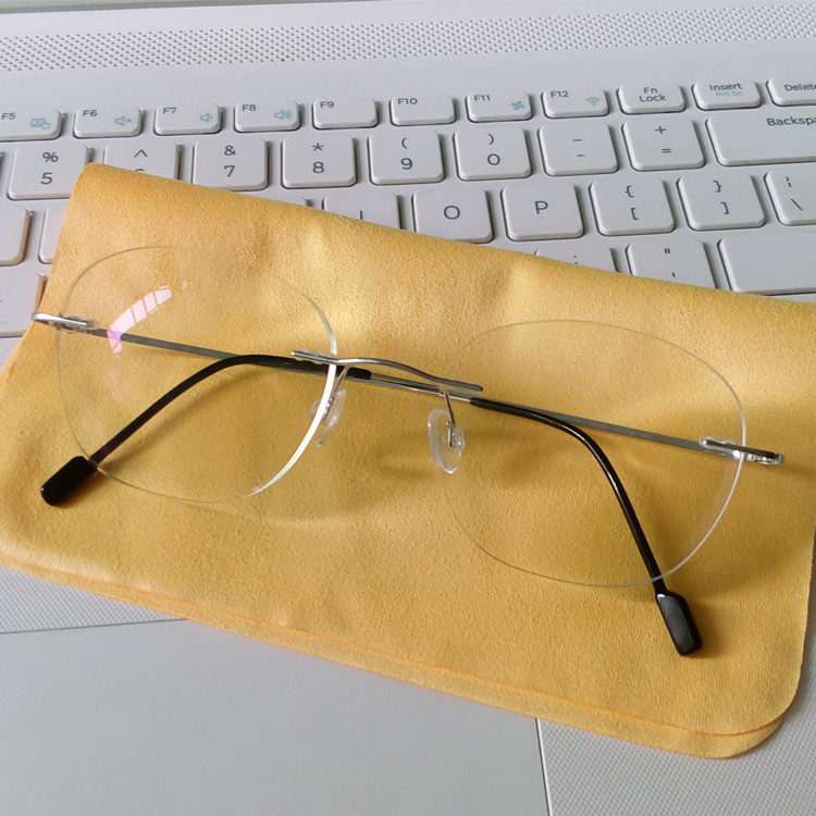 Ultralight frame-free spectacle frame can be matched with anti-blue light radiation myopia flat light mirror without side eye frames for men and women small and medium size