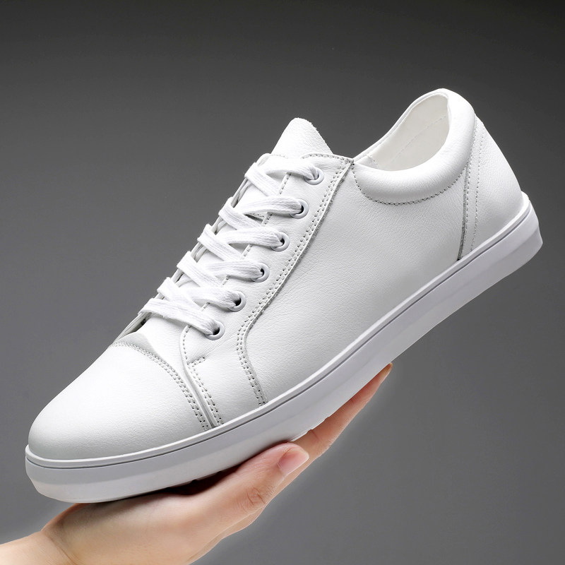 Small size men's shoes 2021 new leather leather small white shoes men's 46 autumn Korean version all-match sneakers men's casual shoes 37