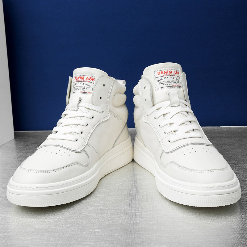 Men's shoes new Air Force No. 1 high-top shoes men's leather aj fashion trend high-top sneakers men's casual shoes plus velvet 45