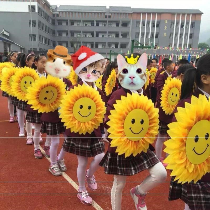 Sunflower Gymnastics in elementary school cheerleader handheld stage props show activities Sunflower Young children