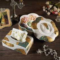 Living room household tissue box American light luxury storage box coffee table restaurant decoration European creative ceramic paper box