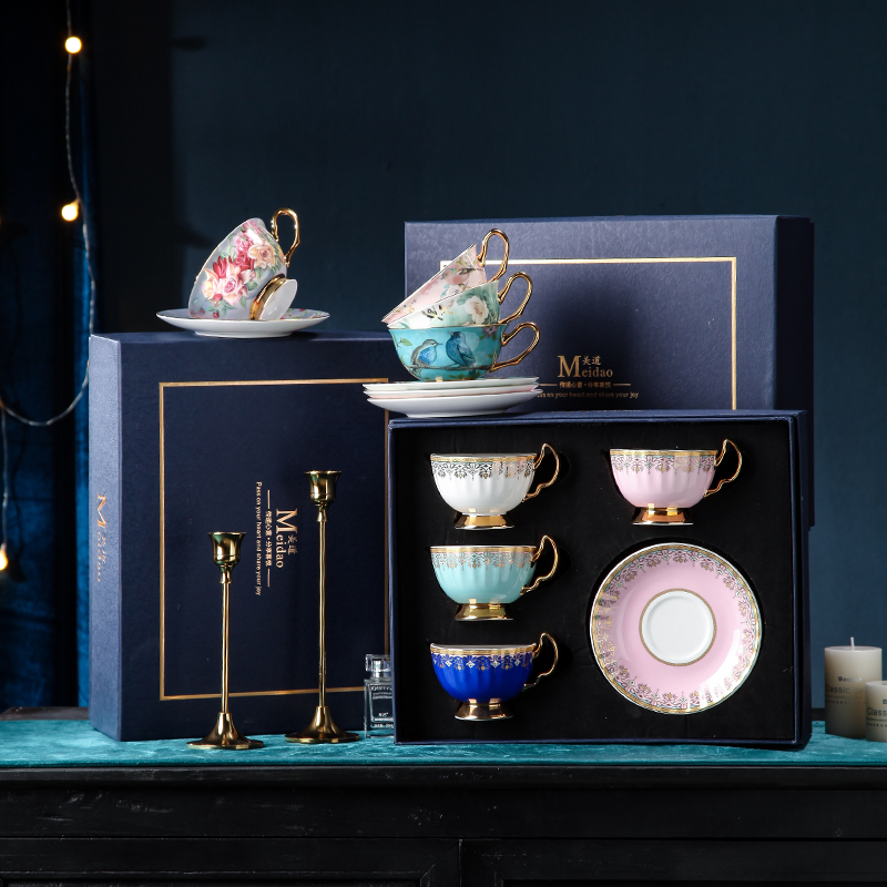 Mei Dao high-end exquisite European-style bone china coffee cup English afternoon tea tea set wedding housewarming gift gift box set