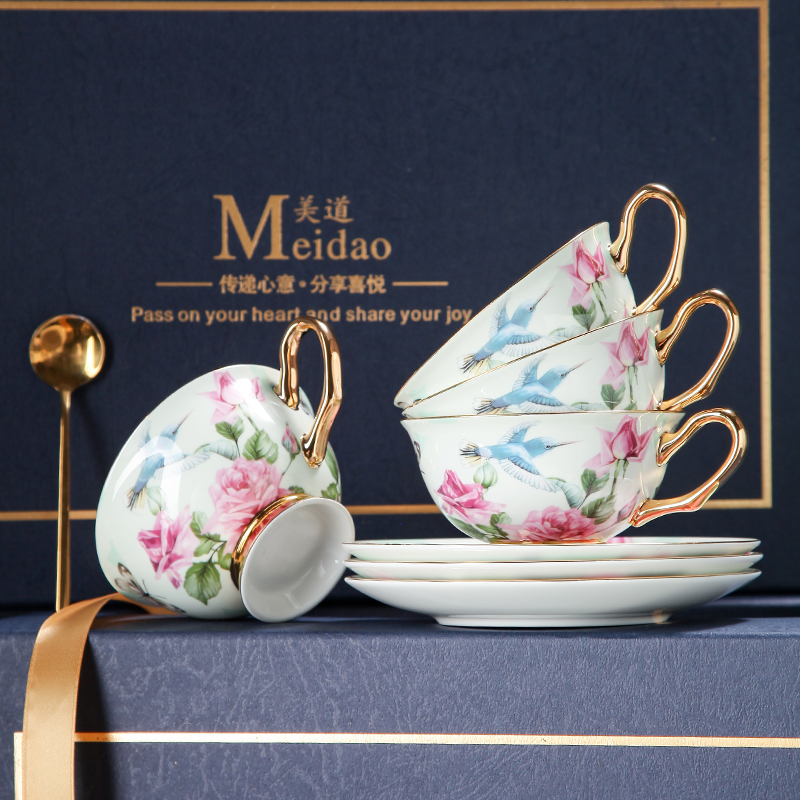 Beauty Road Spring Flowers Blossoms Coffee Cup High-end Exquisite Set European Cup Designer Afternoon Tea Tea Set