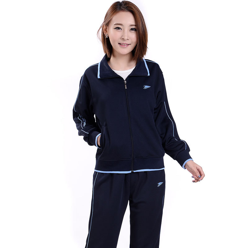 Sportswear for Women, Spring and Autumn, Dark Blue, Quick-Drying Cardigan, Casual Suit, Men's Middle-Aged and Elderly Fitness Dance Group Purchase Uniform, Employee Uniform