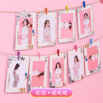 Cartoon hanging paper 5 inch 6 inch 7 inch photo wall send hemp rope clip Creative DIY wall hanging combination photo frame picture frame