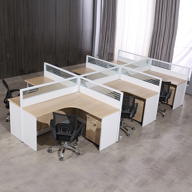 Desk minimalist modern office furniture 46 People's booth Screen Cassette Partition Employee Staff Desk Chair Combination