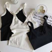 Strange uncle (soft cotton warm small vest) autumn and winter thickened hair ring velvet V neck top bottom sling female