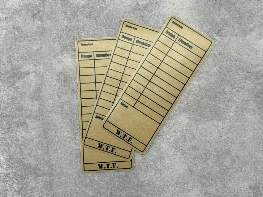 Pegatinas de registro post-instalación para identificar elementos en el campo de tiro