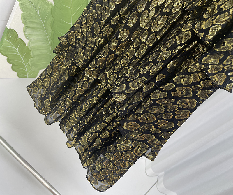 2025 summer The new Zhijin Hot stamping real silk skirt Medium and long term mulberry silk gorgeous Cake skirt Long skirts