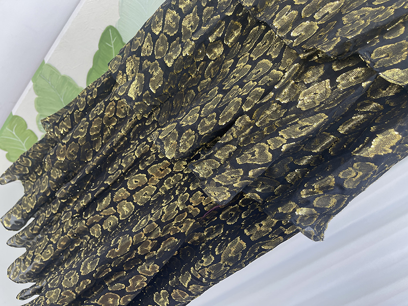 2025 summer The new Zhijin Hot stamping real silk skirt Medium and long term mulberry silk gorgeous Cake skirt Long skirts